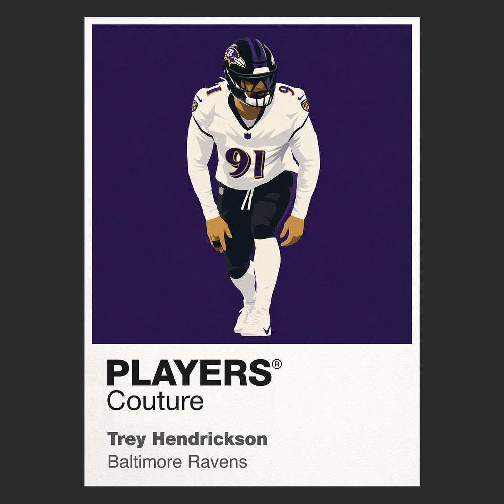 Trey Hendrickson Baltimore Ravens black Icon Frame artwork detail