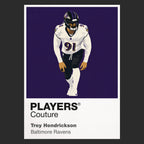 Trey Hendrickson Baltimore Ravens black Icon Frame artwork detail