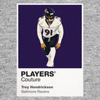 Trey Hendrickson Baltimore Ravens grey Icon Frame artwork detail