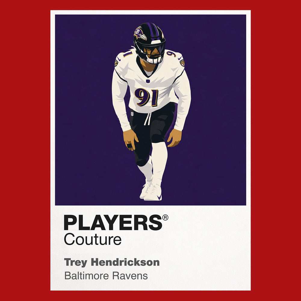 Trey Hendrickson Baltimore Ravens red Icon Frame artwork detail