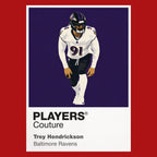 Trey Hendrickson Baltimore Ravens red Icon Frame artwork detail