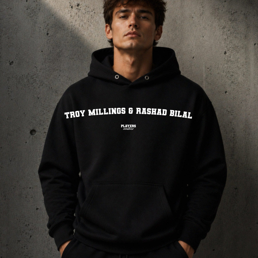 Troy Millings & Rashad Bilal name-print hoodie - black