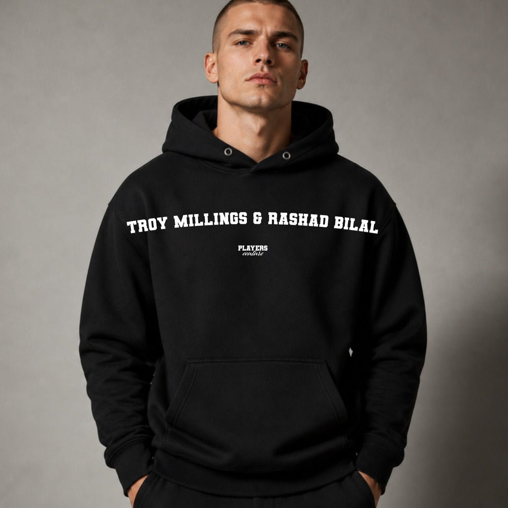 Troy Millings & Rashad Bilal name-print hoodie - black