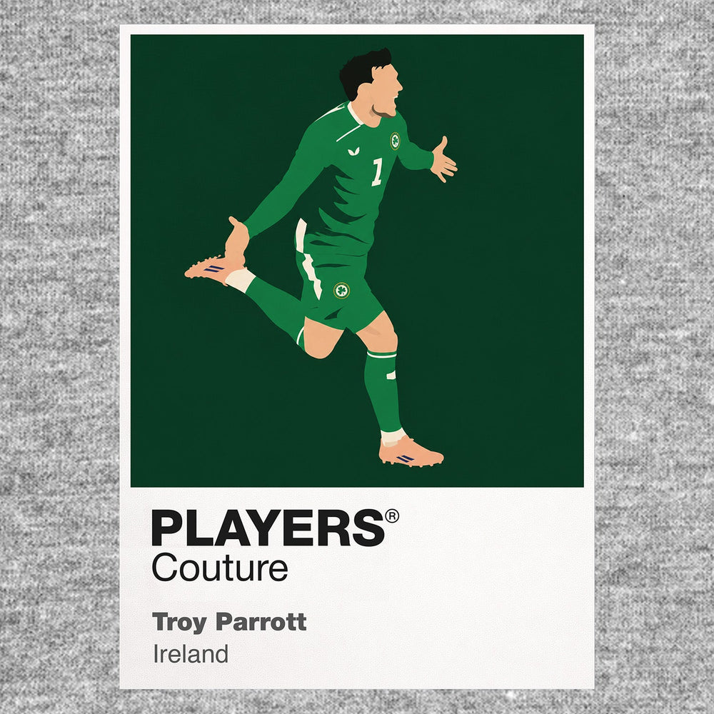 Troy Parrott Republic of Ireland grey Icon Frame artwork detail