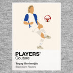 Tugay Blackburn Rovers Icon Frame Men's Hoodie — Gray Artwork