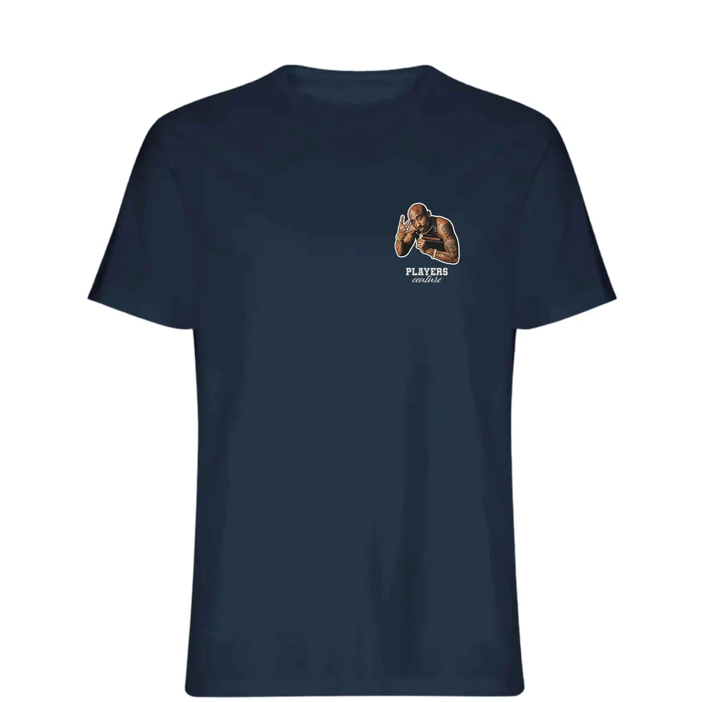 Tupac Shakur t-shirt – white men's t-shirt featuring the Tupac Shakur Players Couture logo
