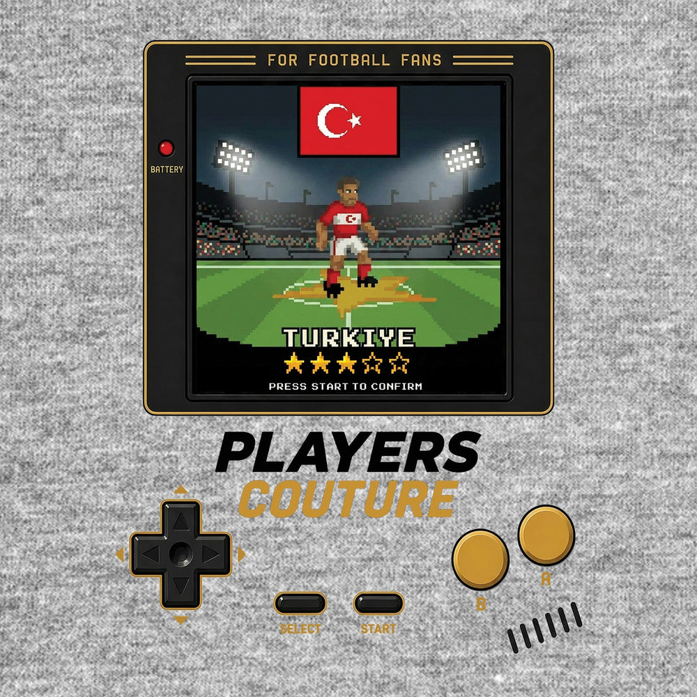 Turkey World Cup 8-Bit Kids T-Shirt retro gaming football design by Players Couture
