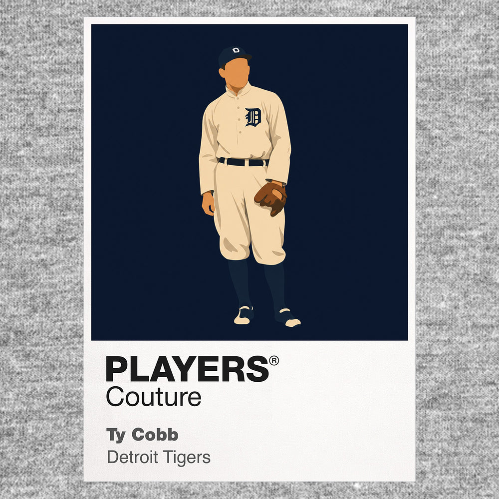 Ty Cobb Detroit Tigers Baseball Icon Frame Men's T-Shirt
