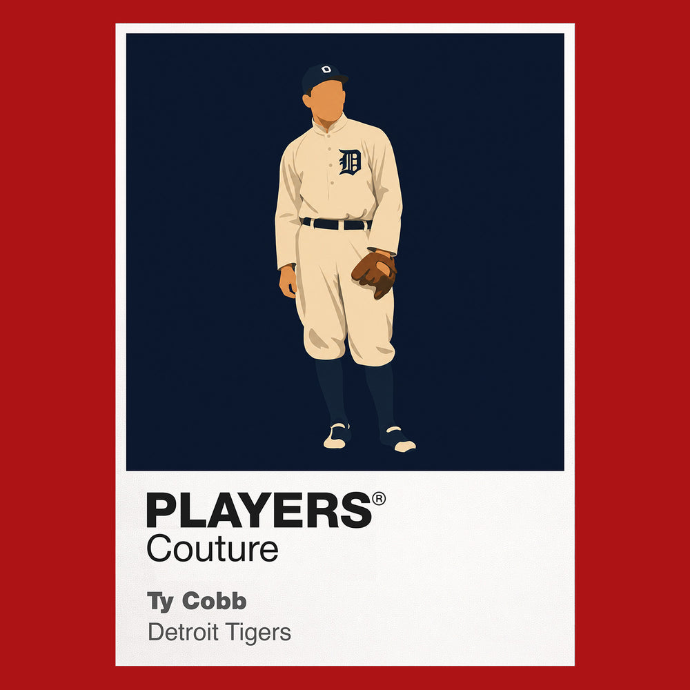 Ty Cobb Detroit Tigers Baseball Icon Frame Men's T-Shirt