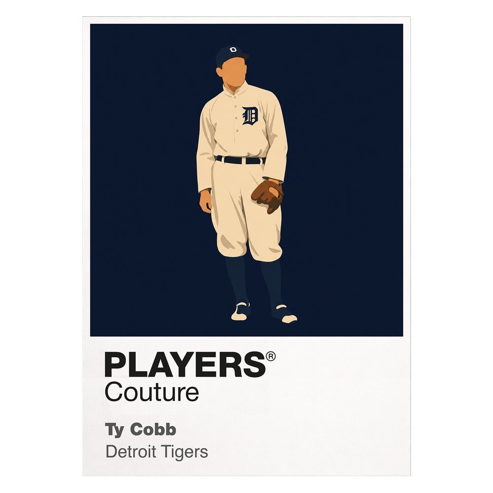 Ty Cobb Detroit Tigers Baseball Icon Frame Men's T-Shirt