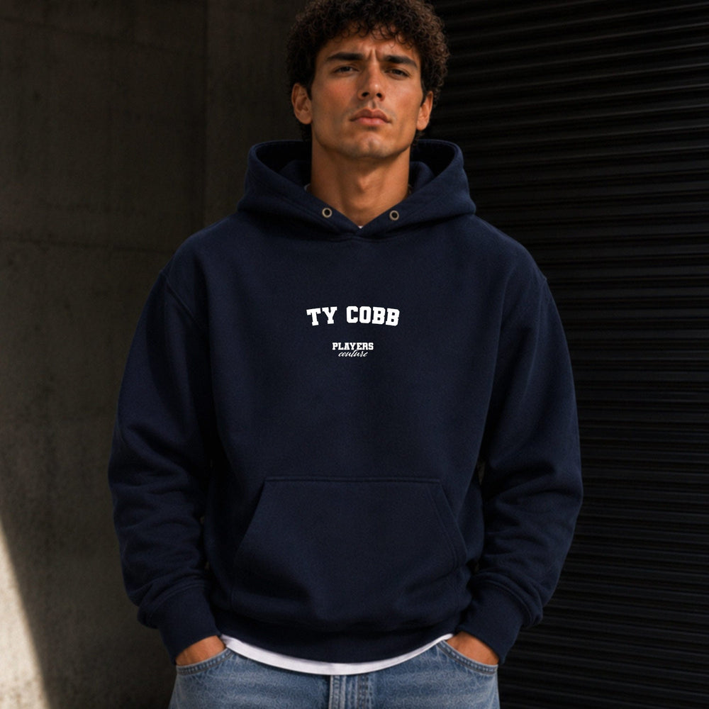Ty Cobb name-print hoodie - navy