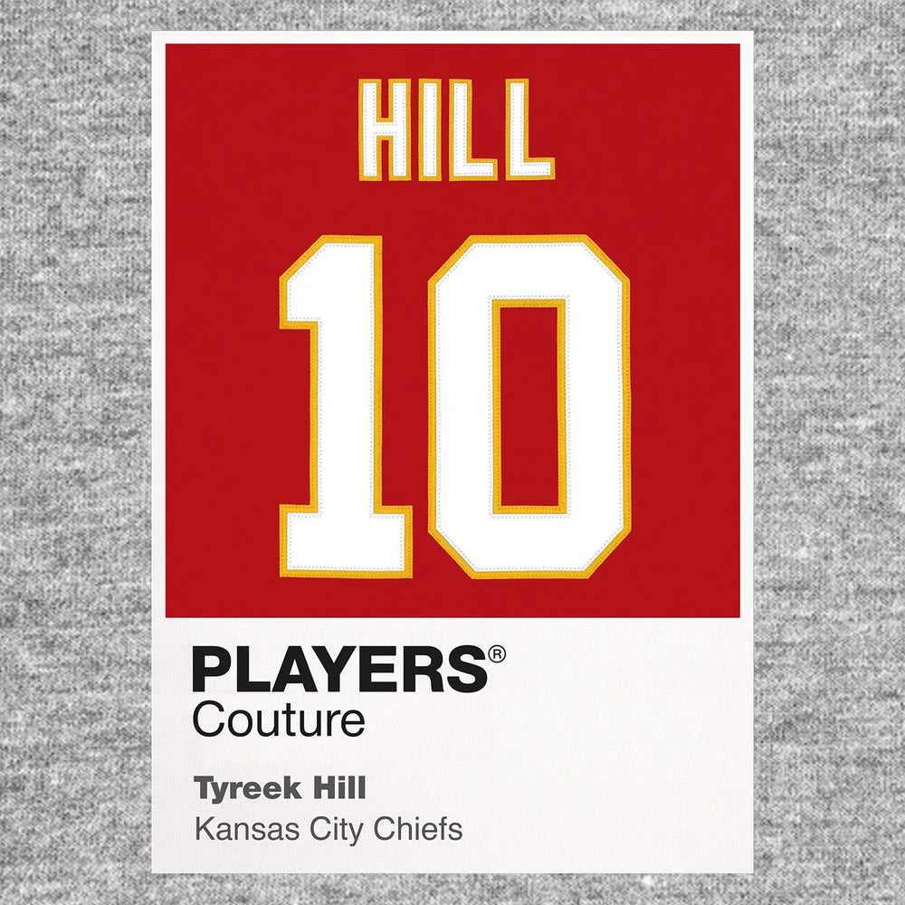 Tyreek Hill 10 Chiefs Jersey Frame Men's T-Shirt – grey close-up detail shot of the Tyreek Hill 10 Chiefs Players Couture