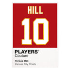 Tyreek Hill 10 Chiefs Jersey Frame Men's T-Shirt – white close-up detail shot of the Tyreek Hill Players Couture logo design