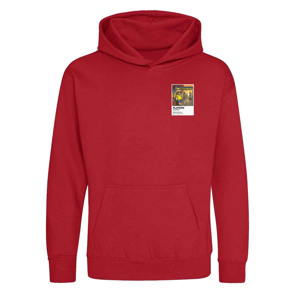 Ukraine Football Cool Bunny Kids Hoodie – Ukraine football cool bunny kids hoodie in Red – Players Couture