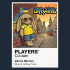 Ukraine Football Cool Bunny Kids Hoodie – Ukraine football cool bunny artwork close-up on Navy – Players Couture