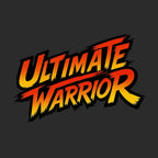 Ultimate Warrior Logo Men's Hoodie – black close-up detail shot of the Ultimate Warrior Players Couture logo design