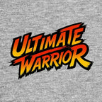 Ultimate Warrior Logo Men's Hoodie – grey close-up detail shot of the Ultimate Warrior Players Couture logo design