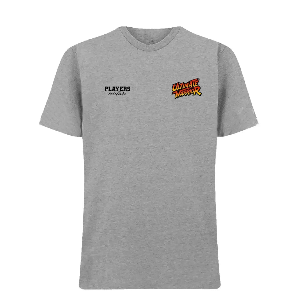 Ultimate Warrior t-shirt – grey men's t-shirt featuring the Ultimate Warrior Players Couture logo
