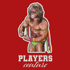 Ultimate Warrior Badge Men's Hoodie – white close-up detail shot of the Ultimate Warrior Players Couture logo design