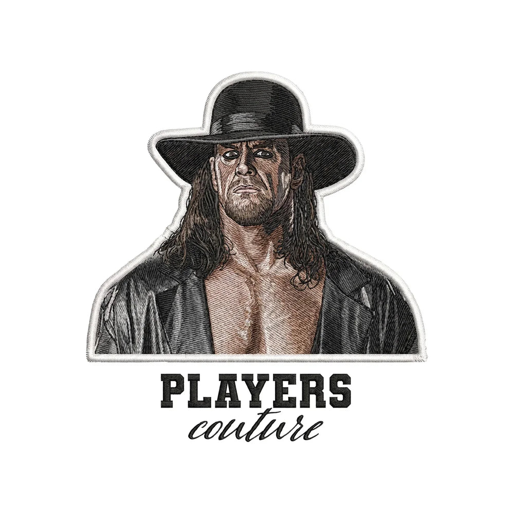 The Undertaker Badge Men's T-Shirt – black close-up detail shot of the The Undertaker Players Couture logo design