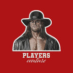 The Undertaker Badge Men's Hoodie – white close-up detail shot of the The Undertaker Players Couture logo design