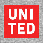 United Logo Men's T-Shirt – grey close-up detail shot of the United Players Couture logo design