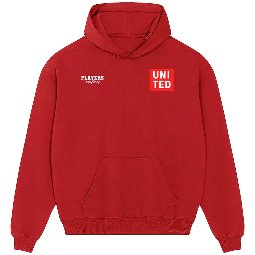 United Logo Players Couture Men's Casual Hoodie - Red / S | Cambridge United, Dundee United, Fashion Collection, Football, Hartlepool United, Hoodies, Leeds United, Manchester United, Men's, Newcastle United, Oxford United, Peterborough United, Scunthorpe United, Sheffield United, Southend United, Torquay United, Volume 1, West Ham United