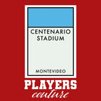 Uruguay Monopoly Card hoodie – red men's hoodie with white Uruguay Monopoly Card letters and Players Couture logo on the