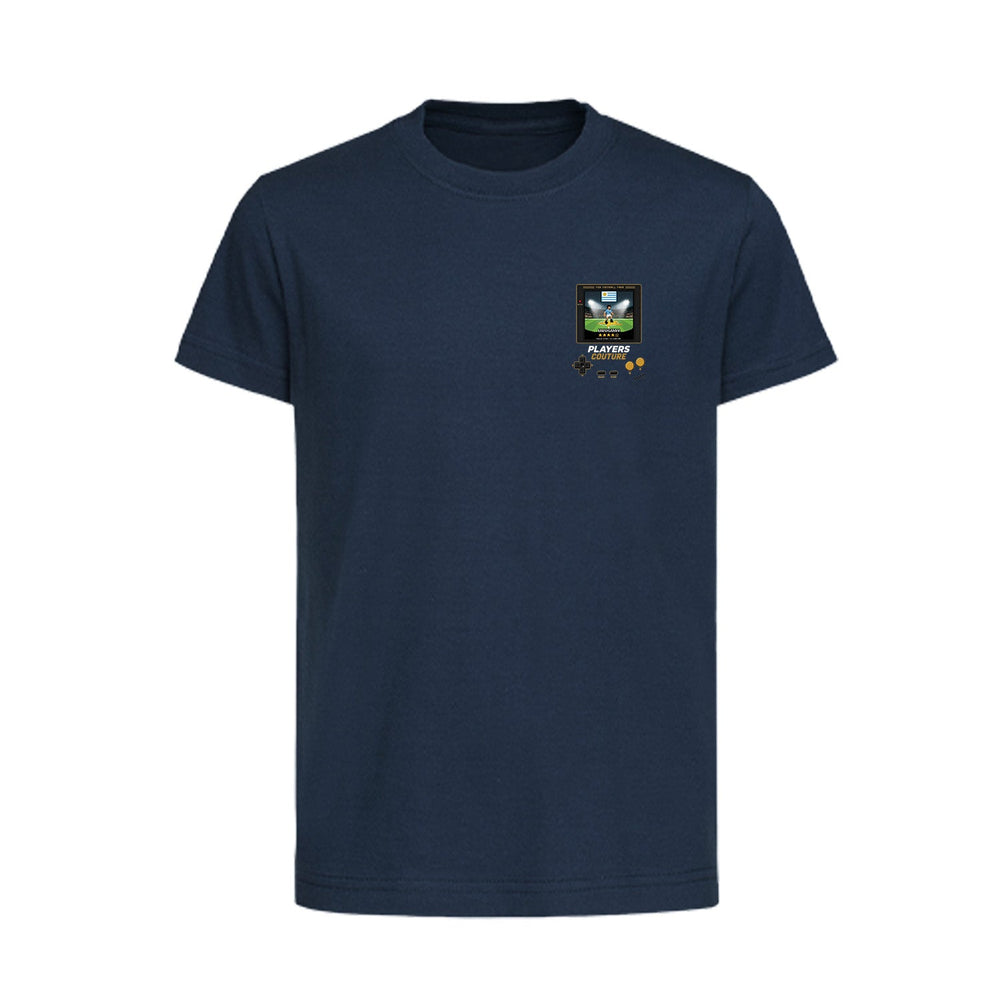 Uruguay World Cup 8-Bit Kids T-Shirt retro gaming football design by Players Couture
