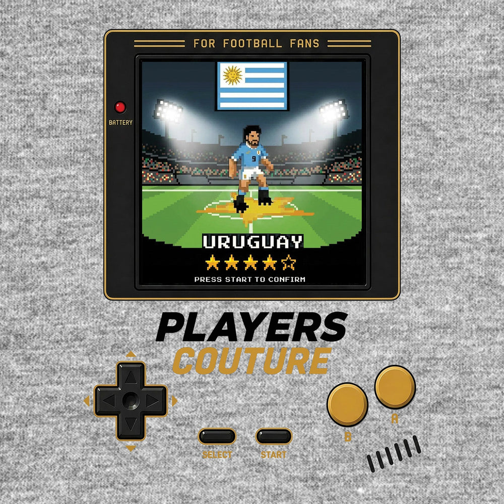 Uruguay World Cup 8-Bit Men's Hoodie retro gaming football design by Players Couture