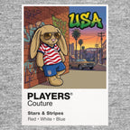 USA Football Cool Bunny Men's Hoodie – USA football cool bunny artwork close-up on Gray – Players Couture