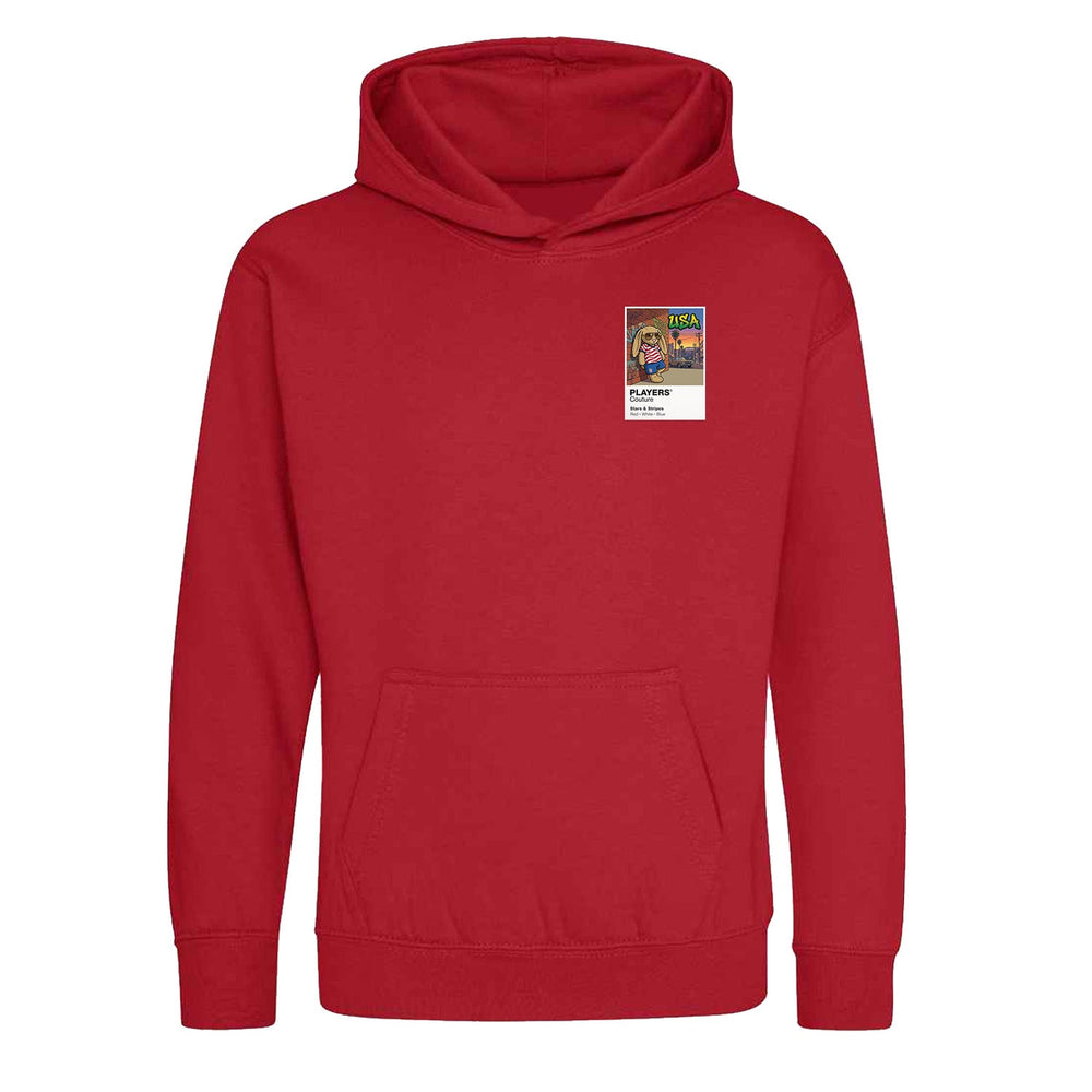 USA Football Cool Bunny Kids Hoodie – USA football cool bunny kids hoodie in Red – Players Couture
