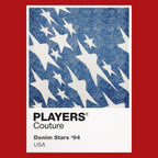 USA 1994 Denim Away Classic Football Shirt Team Colours Frame Men's T-Shirt – red close-up detail shot of the USA 1994 Denim