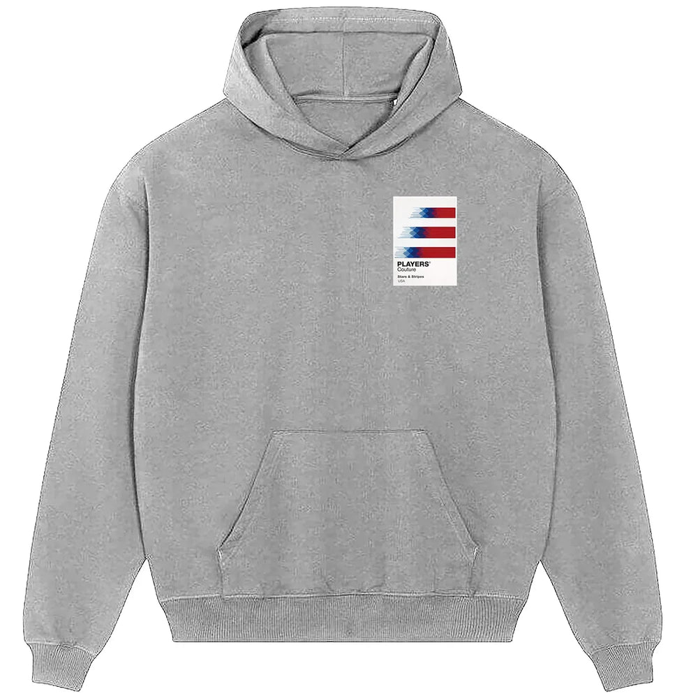 USA hoodie – grey men's hoodie featuring the USA Players Couture logo