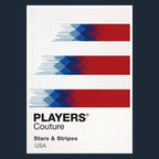 USA Classic Football Shirt Colours Frame Men's T-Shirt – navy close-up detail shot of the USA Players Couture logo design