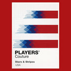 USA Classic Football Shirt Colours Frame Men's T-Shirt – red close-up detail shot of the USA Players Couture logo design