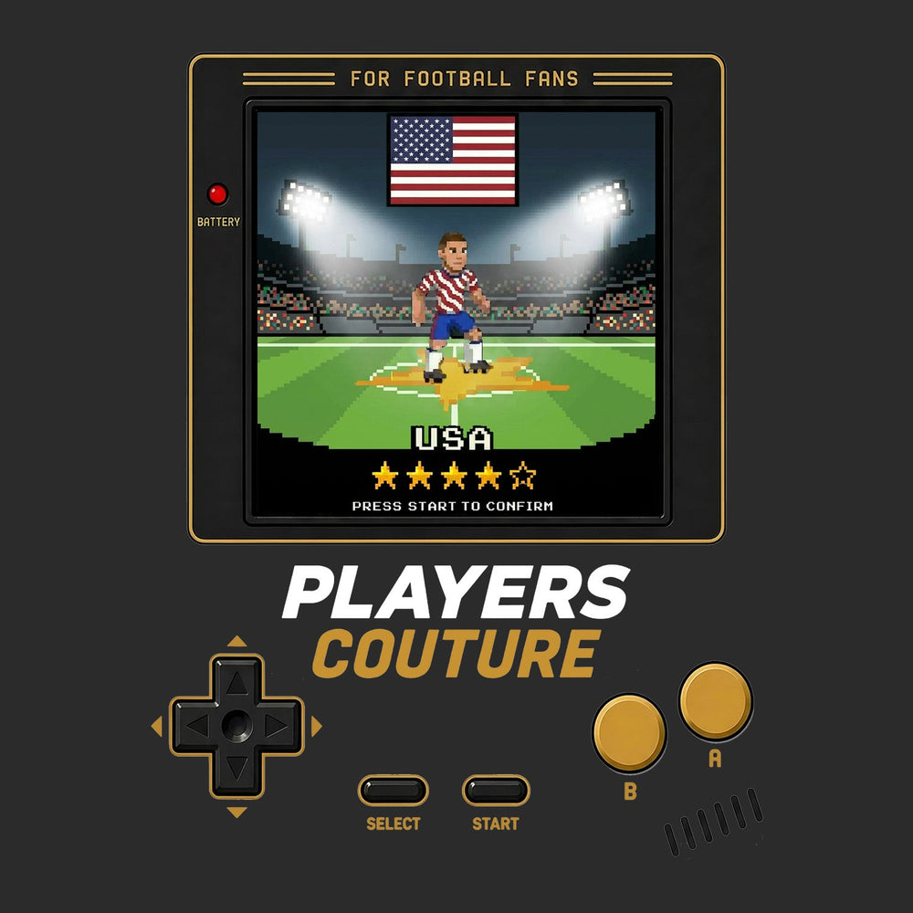 USA World Cup 8-Bit Men's Hoodie retro gaming football design by Players Couture
