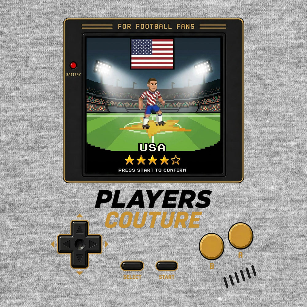 USA World Cup 8-Bit Men's T-Shirt retro gaming football design by Players Couture