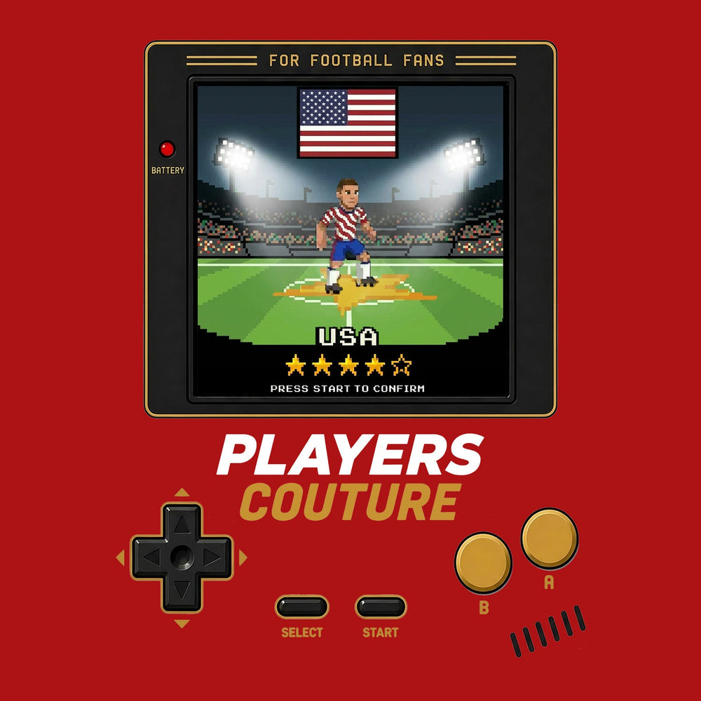 USA World Cup 8-Bit Men's Hoodie retro gaming football design by Players Couture