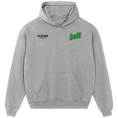 Usain Bolt hoodie – grey men's hoodie featuring the Usain Bolt Players Couture logo