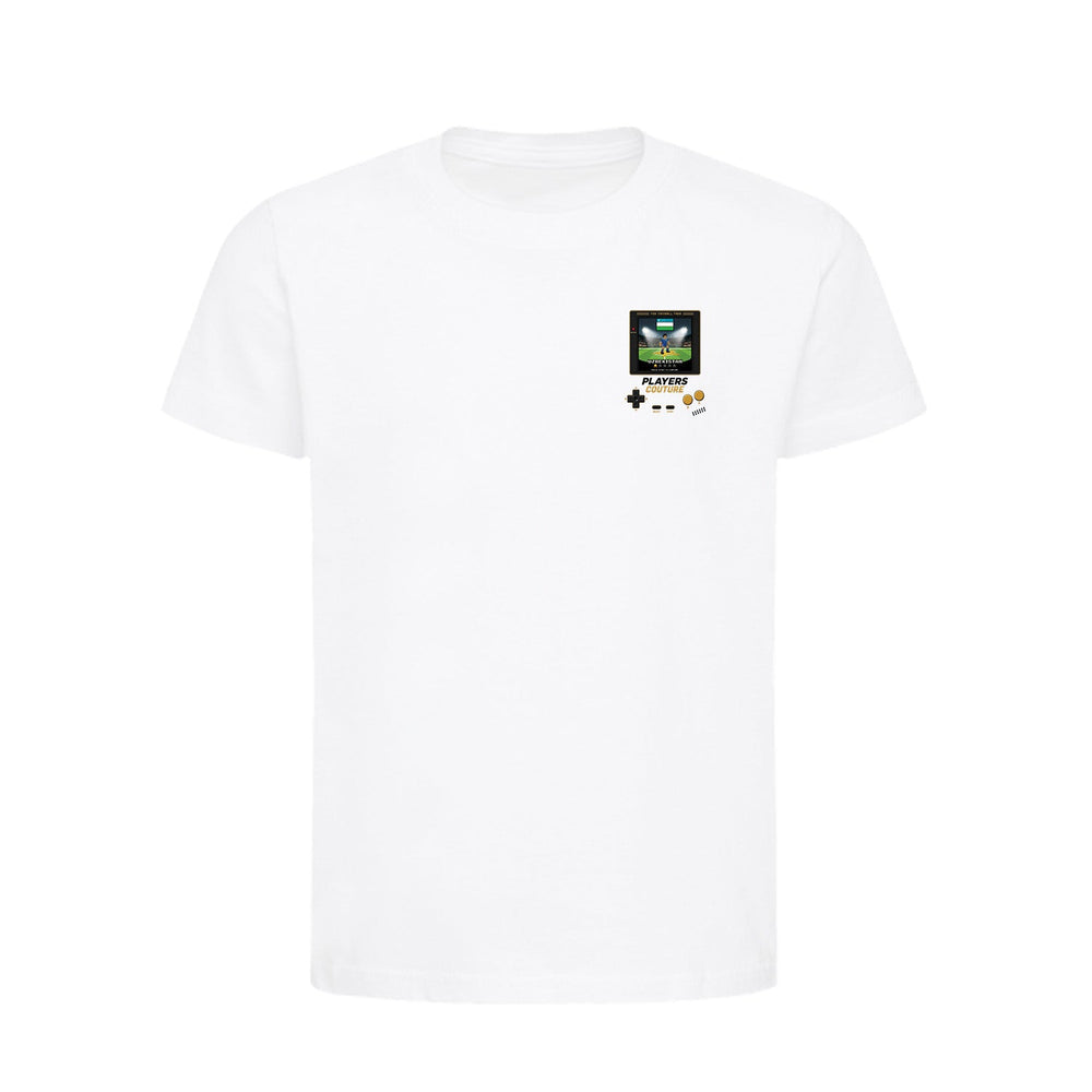 Uzbekistan World Cup 8-Bit Kids T-Shirt retro gaming football design by Players Couture