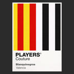 Valencia Classic Football Shirt Colours Frame Men's T-Shirt – black close-up detail shot of the Valencia Players Couture