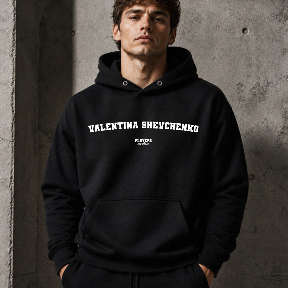 Valentina Shevchenko name-print hoodie - black