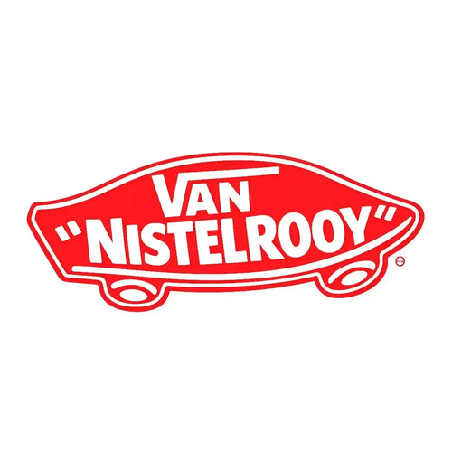 Ruud Van Nistelrooy Skateboard Logo Men's T-Shirt – white close-up detail shot of the Ruud Van Nistelrooy Skateboard Players