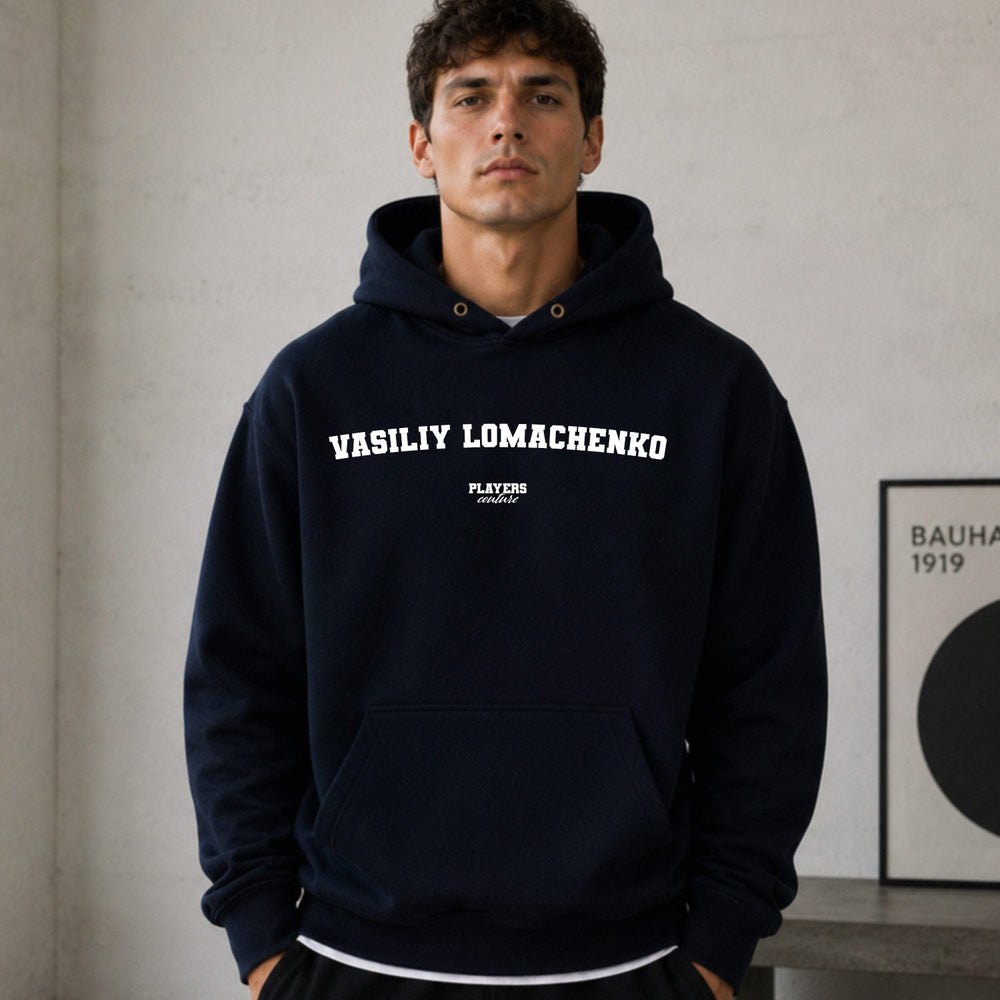 Vasiliy Lomachenko name-print hoodie - navy