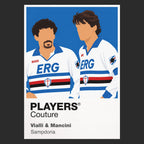 Gianluca Vialli and Roberto Mancini Sampdoria Goal Twins Icon Frame artwork in black