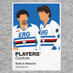 Gianluca Vialli and Roberto Mancini Sampdoria Goal Twins Icon Frame artwork in grey