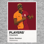 Victor Osimhen Galatasaray Icon Frame Men's Hoodie — Gray Artwork