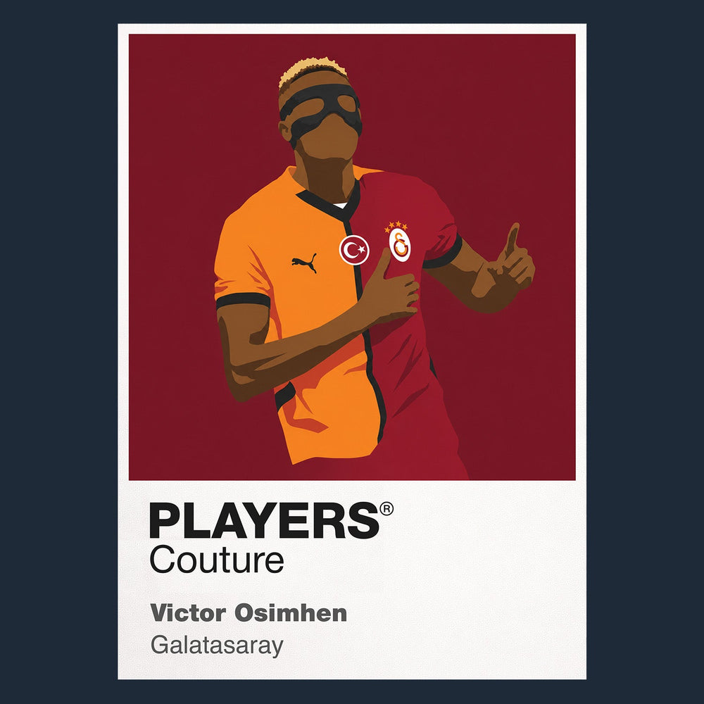 Victor Osimhen Galatasaray Icon Frame Kids T-Shirt — Navy Artwork