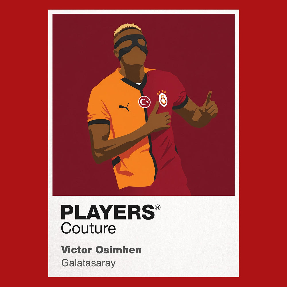 Victor Osimhen Galatasaray Icon Frame Kids T-Shirt — Red Artwork